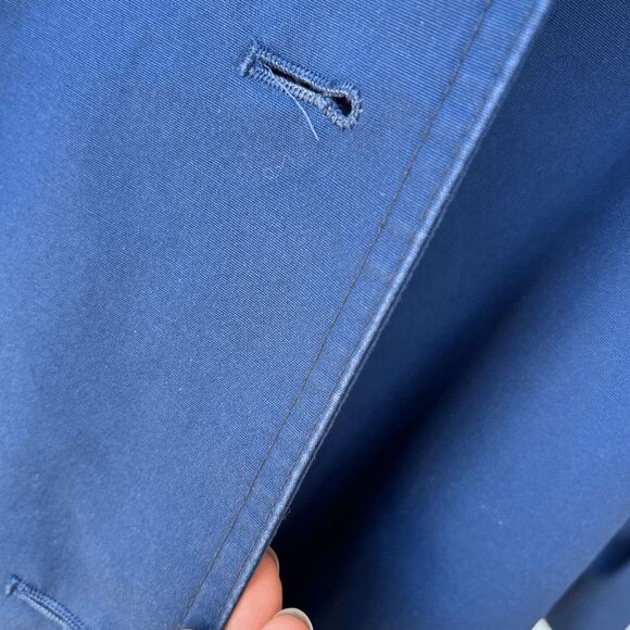 VTG Raindrops by Fleet Street Navy Trench Coat Cream Piping 70s 80s Retro - Picture 13 of 13